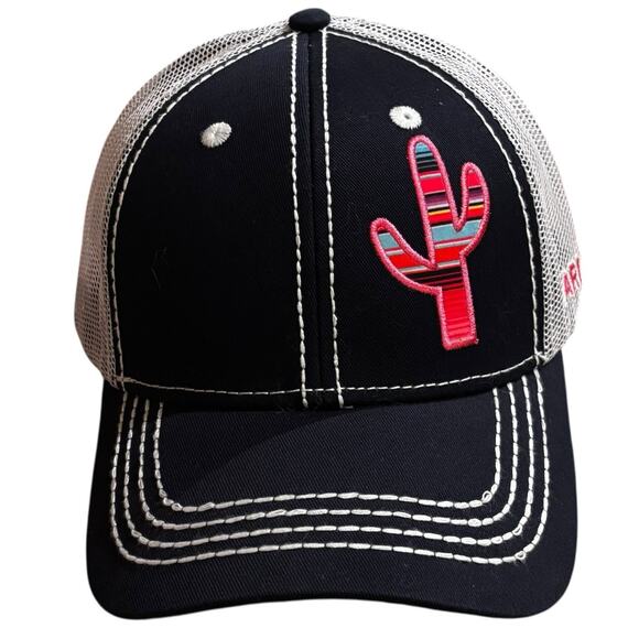 Ariat Accessories - NEW! Ariat Women's Navy Serape Cactus Logo Snapback Mesh Trucker Hat Adjustable